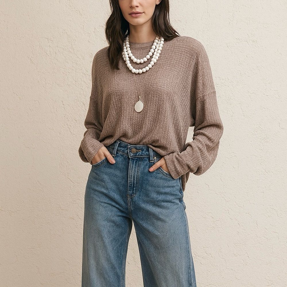 We The Free Waffle Sweater Oversized